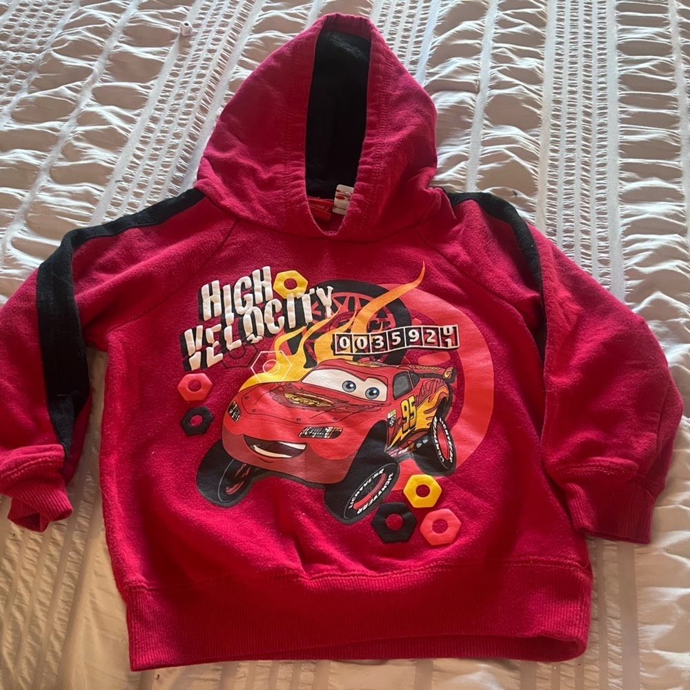 Vintage Disney Pixar Cars Red Hoodie for Kids